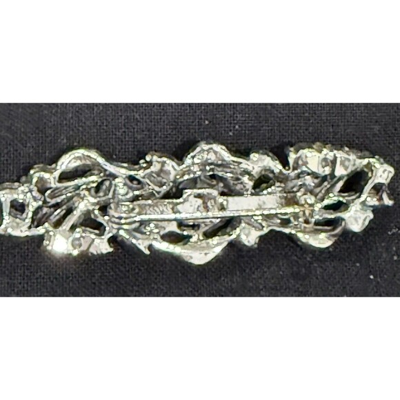 Lot of 3 Vintage Art Deco Style Brooches: MOP, Black Bar, Champagne Rhinestone - Picture 11 of 16